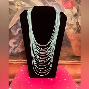 Women’s Mint & Silver Corded Bib Necklace